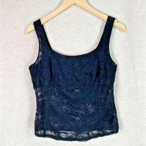 Vintage Arianne Y2K Babydoll Top Size L Black Lace Goth Grunge Witchy Whimsigoth